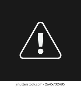 Ícone de sinal de triângulo de aviso com ponto de exclamação para alerta de perigo, mensagem de erro do sistema e cuidado de segurança