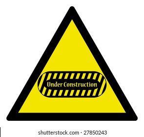 Warning triangle -  sign under construction, vector illustration