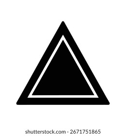 Warning Triangle Silhouette Vector Art Illustration
