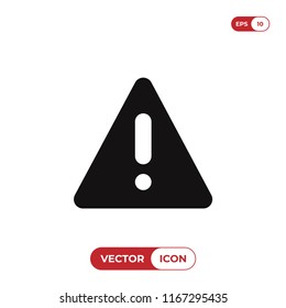 Warning triangle vector icon. Error, alert, problem, failure symbol
