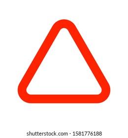 Warning triangle vector icon. Isolated attention symbol. Street caution frame.