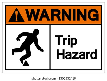 Warning Trip Hazard Symbol Sign, Vector Illustration, Isolate On White Background Label. EPS10