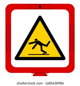 Warning Trip Hazard Symbol, Vector Illustration, Isolate White Background Label. EPS10