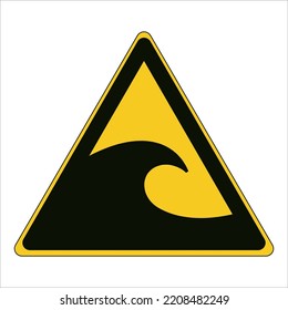 Warning; Tsunami hazard zone
Tsunami wave originating from an ocean floor seismic event in which people could be caught