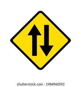 Warning Two Way Traffic Sign Vector Stock Vector (Royalty Free ...