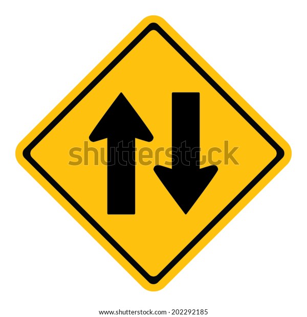 Warning Two Way Traffic Sign Stock Vector (Royalty Free) 202292185