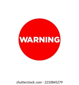 Warning typography icon. red warning vector symbol.