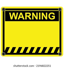 Warning, under construction background, sign vector