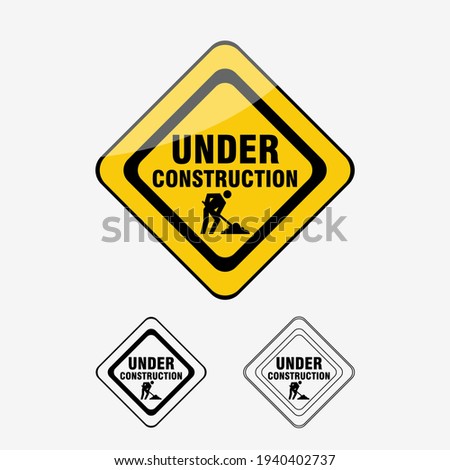 Warning Under Construction Sign, icon warning