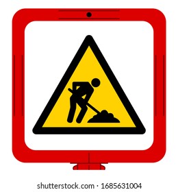 Warning Under Construction Symbol Sign,Vector Illustration, Isolate On White Background Labels, Label. EPS10
