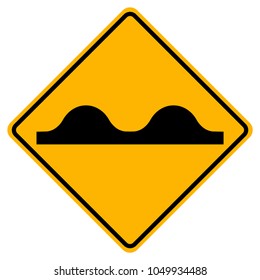 Warning Uneven Road Surface Traffic Road Sign,Vector Illustration, Isolate On White Background Label. EPS10