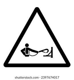 Aviso Utilice Los Hooks Sólo Signo De Símbolo De Cuerpo De Seguridad, Ilustración De Vectores, Aislar En Etiqueta De Fondo Blanco. EPS10