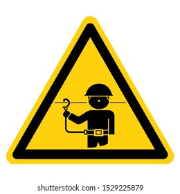 Warning Use Safety Belt Symbol Sign,Vector Illustration, Isolated On White Background Label. EPS10 