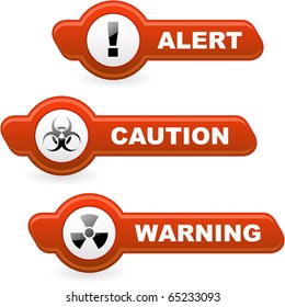 Warning vector button set.