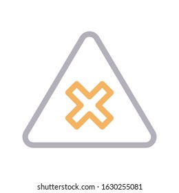 warning  vector color line icon 