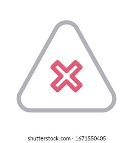 icono de línea de color del vector de advertencia 