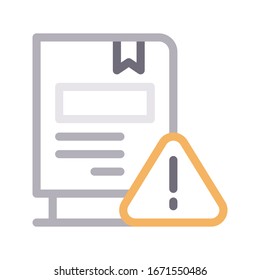 warning vector color line icon 
