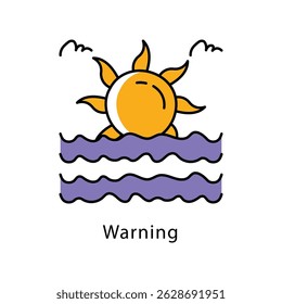Vector de advertencia Icono de estilo de contorno relleno. Archivo Eps 10