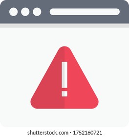 warning vector flat color icon 