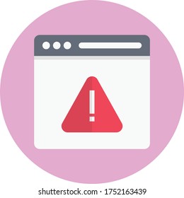 warning vector flat color icon 
