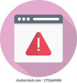 warning vector flat color icon 