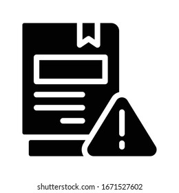 warning vector glyph flat icon 