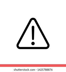 Warning vector icon, attention symbol. Simple, flat design for web or mobile app