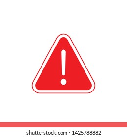 Warning vector icon, attention symbol. Simple, flat design for web or mobile app
