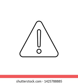 Warning vector icon, attention symbol. Simple, flat design for web or mobile app