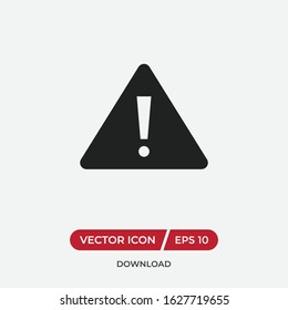 Warning vector icon, attention symbol in modern design style for web site and mobile app