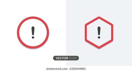 Warning vector icon Flat Icons. Danger warning attention icon outline sign.Different style icons set. Hazard warning attention sign with exclamation mark symbol. Vector illustration