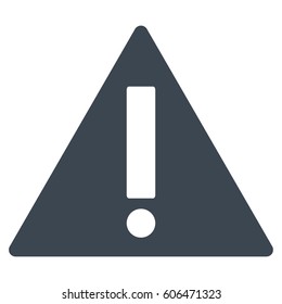 Warning vector icon. Flat smooth blue symbol. Pictogram is isolated on a white background. Designed for web and software interfaces.