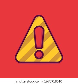 Warning Vector Icon Illustration. Flat Cartoon Style Suitable for Web Landing Page, Banner, Sticker, Background.