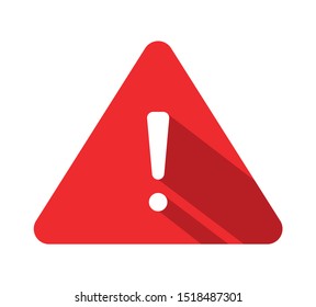 Warnung des Vektorsymbol-Illustrationszeichens. Danger Schild flach Design. Vorsichtsfehler-Symbol. Ausrufezeichen in einem Dreieck.