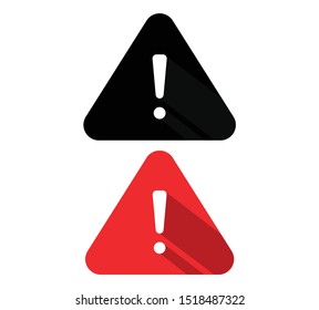 Warning vector icon illustration sign. Danger sign flat design. Caution error icon. Exclamation point in a triangle.