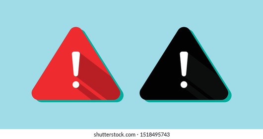 Warning vector icon illustration sign. Danger sign flat design. Caution error icon. Exclamation point in a triangle.