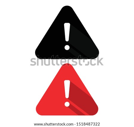 Warning vector icon illustration sign. Danger sign flat design. Caution error icon. Exclamation point in a triangle.