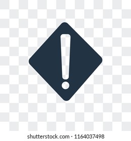 Warning vector icon isolated on transparent background, Warning logo concept