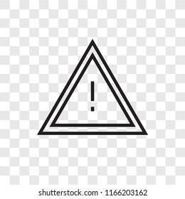 Warning vector icon isolated on transparent background, Warning logo concept