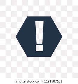 Warning vector icon isolated on transparent background, Warning transparency concept can be used web and mobile