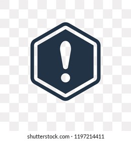 Warning vector icon isolated on transparent background, Warning transparency concept can be used web and mobile