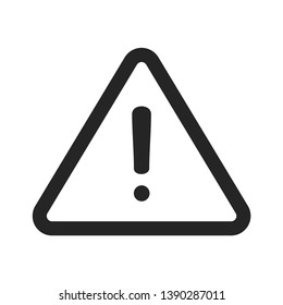 Warning vector icon isolated on white background