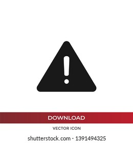 Warning vector icon in modern design style for web site and mobile app
