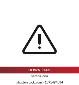 Warning vector icon in modern design style for web site and mobile app
