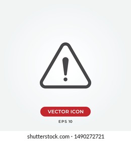 Warning vector icon in modern design style for web site and mobile app