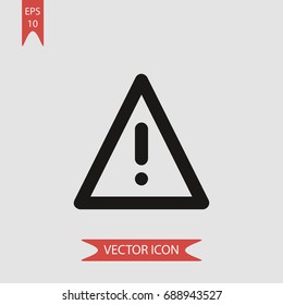 Warning vector icon, simple fear symbol sign, modern vector illustration for web, mobile design