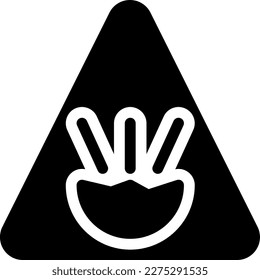 advertencia Ilustración vectorial en un fondo transparente. Símbolos de calidad superior. Iconos vectoriales de glifos para diseño de conceptos y gráficos. 
