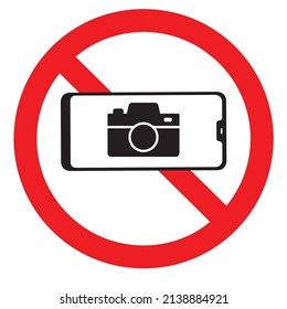 Warning vector illustration symbol is prohibited from shooting taking video