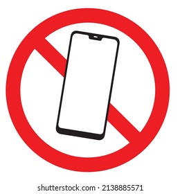 Warning vector illustration symbol is prohibited from turning on mobile phones