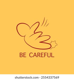 warning vector image, warning symbol, or warning sign in the form of a picture of a fallen person